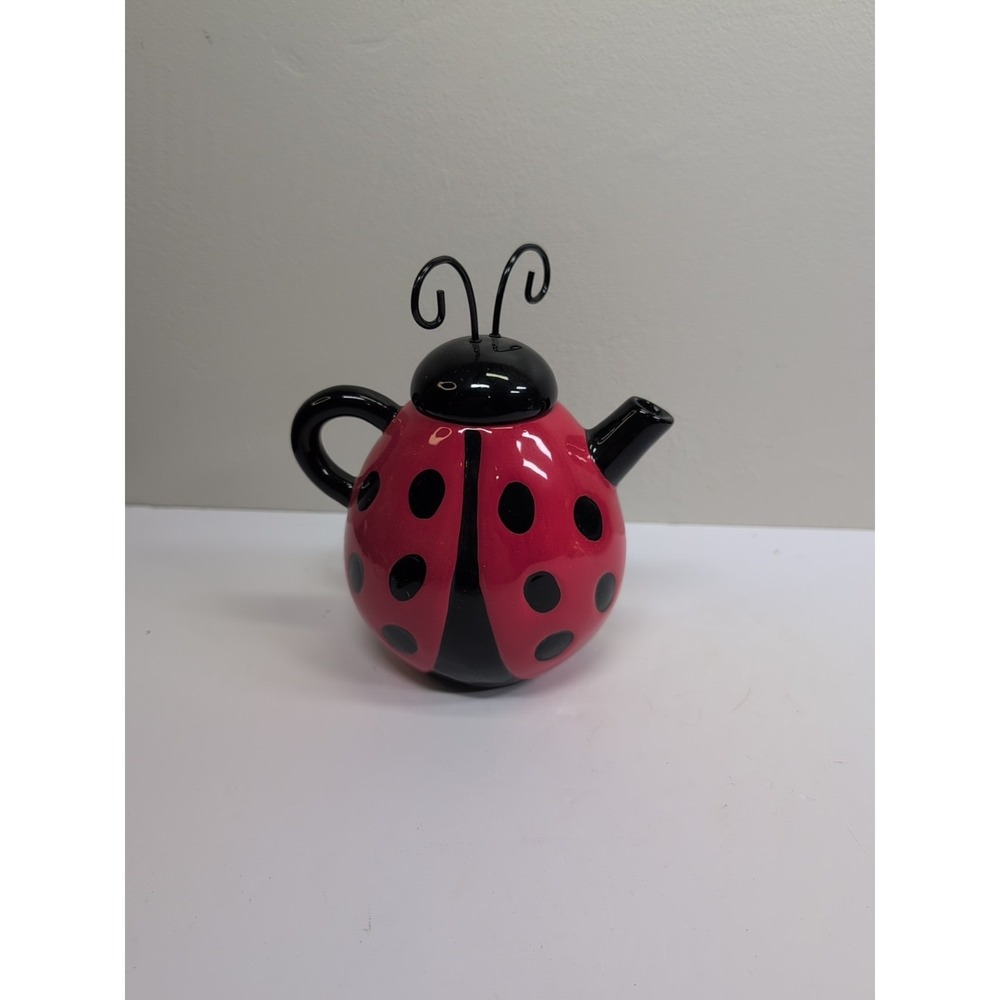 Burton+Burton Lucky Lady Ladybug Shaped Teapot 6.5"